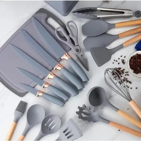 Kit Completo Jogo Utensílios de Cozinha Luxo 19 Peças